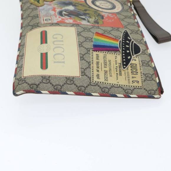 GUCCI GG Supreme Clutch Bag PVC Beige 473915 Auth 89765 - Picture 4 of 16